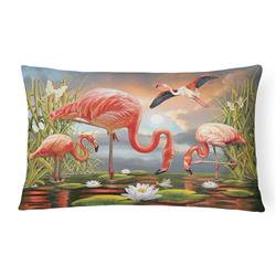 12 x 3 x 16 in. Flamingos Canvas Fabric Decorative Pillow