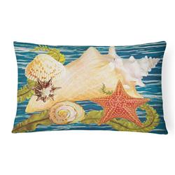 12 x 3 x 16 in. Conch Starfish & Cockle II Canvas Fabric Decorative Pillow