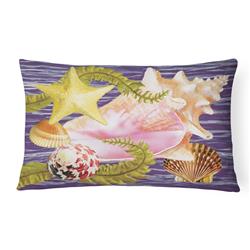 12 x 3 x 16 in. Conch & Starfish Canvas Fabric Decorative Pillow