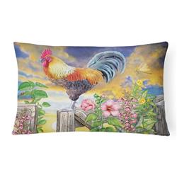 12 x 3 x 16 in. Rooster Barnyard Morning Canvas Fabric Decorative Pillow