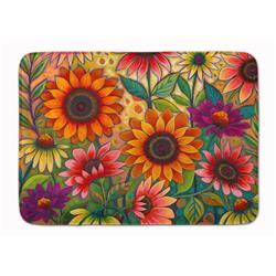 19 x 27 in. Fall Sunflower Surprise Machine Washable Memory Foam Mat