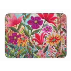 19 x 27 in. Fanciful Flowers Machine Washable Memory Foam Mat