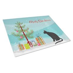 Ojos Azules Cat Merry Christmas Glass Cutting Board - Large