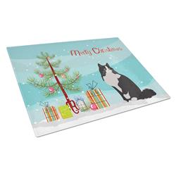 Ragamuffin Cat Merry Christmas Glass Cutting Board - Large
