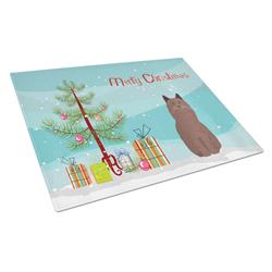 York Chocolate Cat Merry Christmas Glass Cutting Board - Large