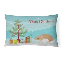 12 x 3 x 16 in. Turkish Hamster Merry Christmas Canvas Fabric Decorative Pillow