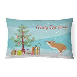 12 x 3 x 16 in. White Legged Hamster Merry Christmas Canvas Fabric Decorative Pillow