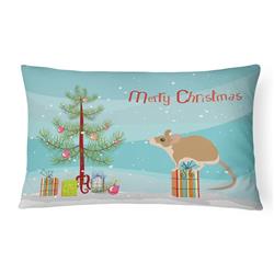 12 x 3 x 16 in. Spiny Mouse Merry Christmas Canvas Fabric Decorative Pillow