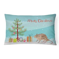 12 x 3 x 16 in. Zebra Mouse Merry Christmas Canvas Fabric Decorative Pillow
