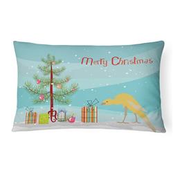 12 x 3 x 16 in. Belgian Hunchback Canary Merry Christmas Canvas Fabric Decorative Pillow