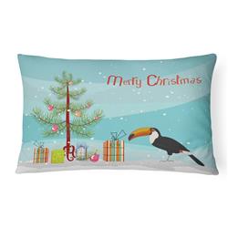 12 x 3 x 16 in. Toucan Merry Christmas Canvas Fabric Decorative Pillow