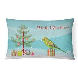 12 x 3 x 16 in. Budgerigar Merry Christmas Canvas Fabric Decorative Pillow