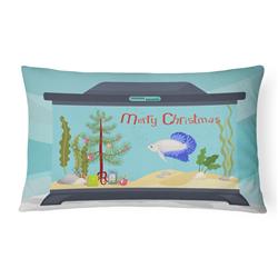 12 x 3 x 16 in. Plakat Betta Merry Christmas Canvas Fabric Decorative Pillow