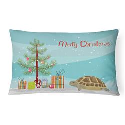 12 x 3 x 16 in. Turtle Merry Christmas Canvas Fabric Decorative Pillow