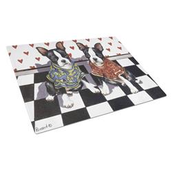 Boston Terrier Puppy Love Glass Cutting Board - Large