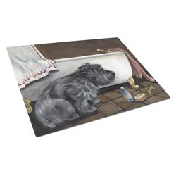 Cairn Terrier Bath Time Glass Cutting Board - Large
