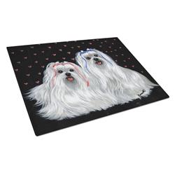 Maltese Sweethearts Glass Cutting Board - Large
