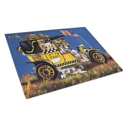 Pet Taxi Multiple Dog Breeds Glass Cutting Board - Large