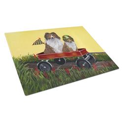 Sheltie Sheepdog Express Glass Cutting Board - Large