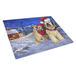 Wheaten Terrier Christmas Glass Cutting Board - Large