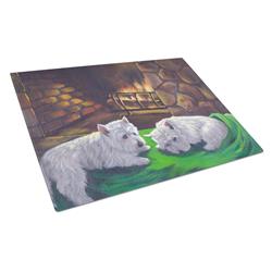 Westie A Winters Night Glass Cutting Board - Large
