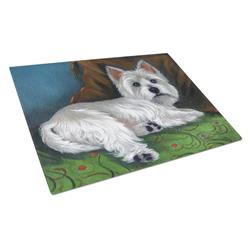 Westie Wake Up Glass Cutting Board - Large