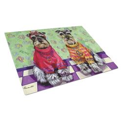Schnauzer Love & Peace Glass Cutting Board - Large