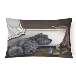 12 x 3 x 16 in. Cairn Terrier Bath Time Canvas Fabric Decorative Pillow