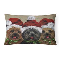 12 x 3 x 16 in. Cairn Terrier Christmas Ceaser & Co Canvas Fabric Decorative Pillow