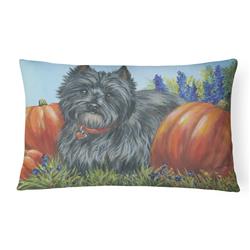 12 x 3 x 16 in. Cairn Terrier Moms Pumpkins Canvas Fabric Decorative Pillow