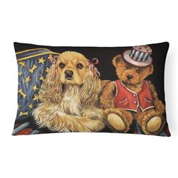12 x 3 x 16 in. Cocker Spaniel Annie & Henri Canvas Fabric Decorative Pillow