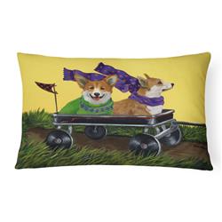 12 x 3 x 16 in. Corgi Express Canvas Fabric Decorative Pillow