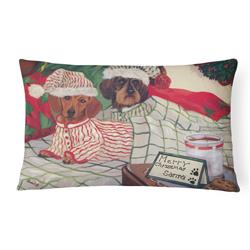 PPP3260PW1216 12 x 3 x 16 in. Dachshund Christmas Waiting for Santa Canvas Fabric Decorative Pillow -  Carolines Treasures