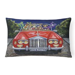12 x 3 x 16 in. Jack Russell Evening Cruise Canvas Fabric Decorative Pillow