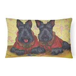 12 x 3 x 16 in. Scottish Terrier Scotties Rule Canvas Fabric Decorative Pillow