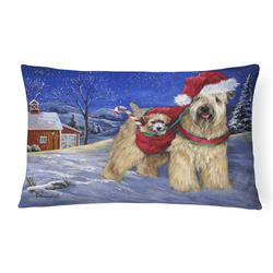 12 x 3 x 16 in. Wheaten Terrier Christmas Canvas Fabric Decorative Pillow