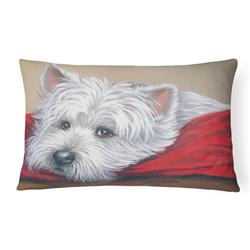 12 x 3 x 16 in. Westie Red Pillow Canvas Fabric Decorative Pillow