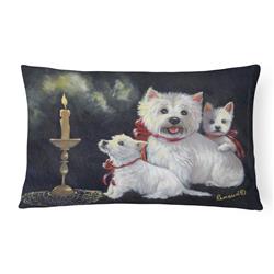 12 x 3 x 16 in. Westie Westies Aglow Canvas Fabric Decorative Pillow