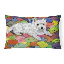 12 x 3 x 16 in. Westie Zoes Mail Canvas Fabric Decorative Pillow