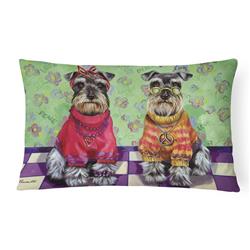 12 x 3 x 16 in. Schnauzer Love & Peace Canvas Fabric Decorative Pillow
