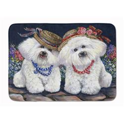 19 x 27 in. Bichon Frise Sisters Machine Washable Memory Foam Mat