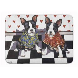 19 x 27 in. Boston Terrier Puppy Love Machine Washable Memory Foam Mat