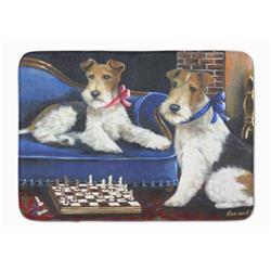 19 x 27 in. Fox Terrier Checkmates Machine Washable Memory Foam Mat