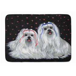 19 x 27 in. Maltese Sweethearts Machine Washable Memory Foam Mat
