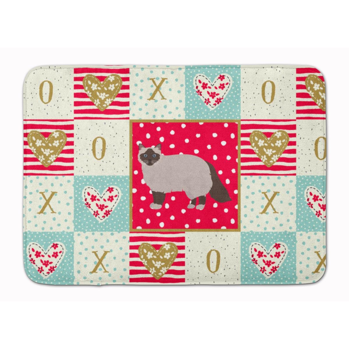 19 x 27 in. Birman Cat Love Machine Washable Memory Foam Mat