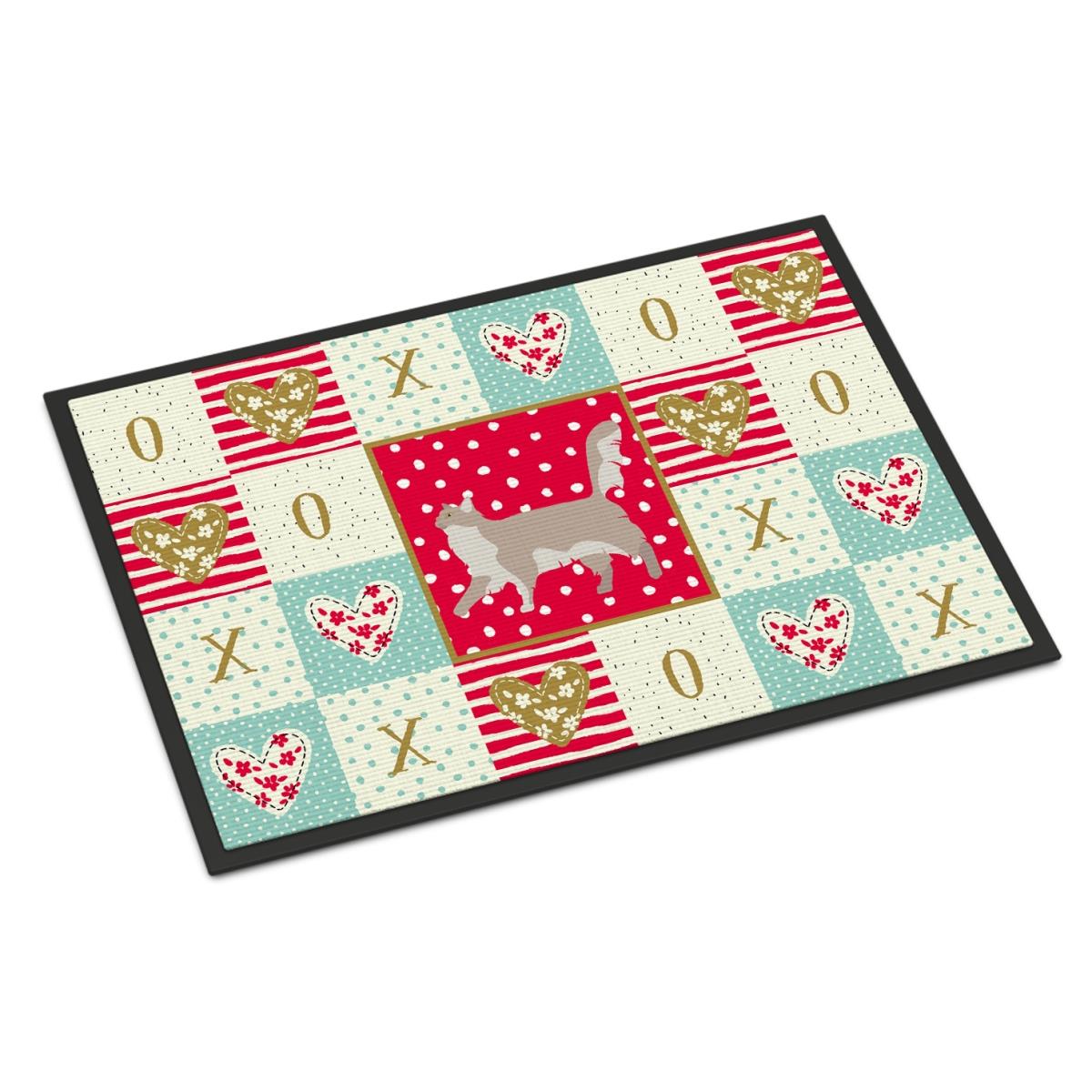 CK5574JMAT 24 x 36 in. Chantilly Tiffany Cat Love Indoor or Outdoor Mat