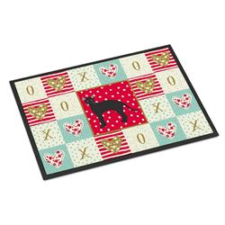 CK5620JMAT 24 x 36 in. Black German Rex Cat Love Indoor or Outdoor Mat