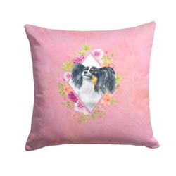 14 x 3 x 14 in. Papillon Pink Flowers Fabric Decorative Pillow