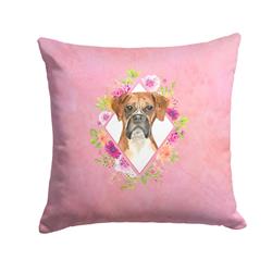 14 x 3 x 14 in. Boxer Pink Flowers Fabric Decorative Pillow