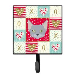 4.25 x 1 x 7 in. Russian Blue Cat Love Leash or Key Holder